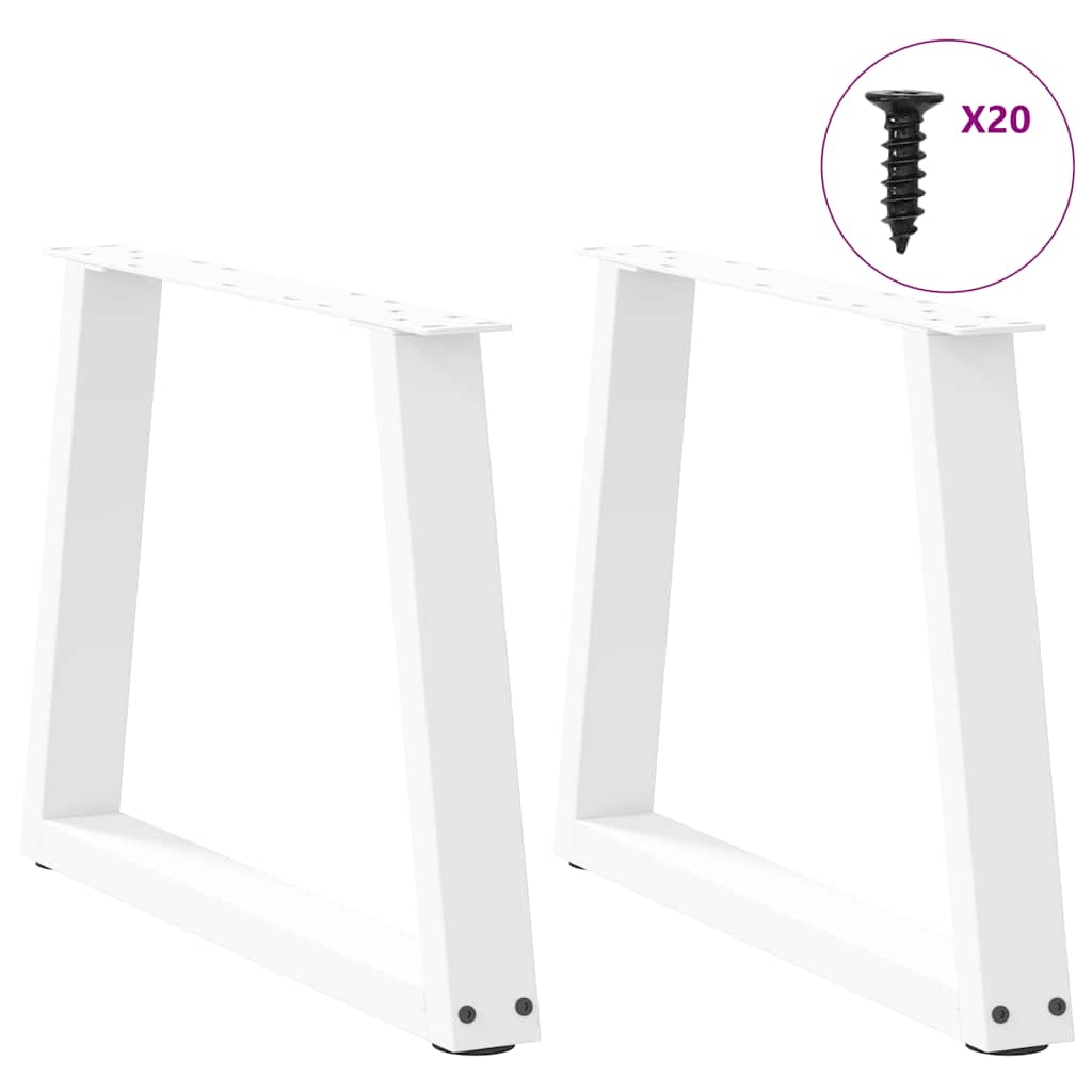 Pieds de table basse en forme de V, 2 pièces, blanc, 50 x (42-43,3) cm, acier - XIOS