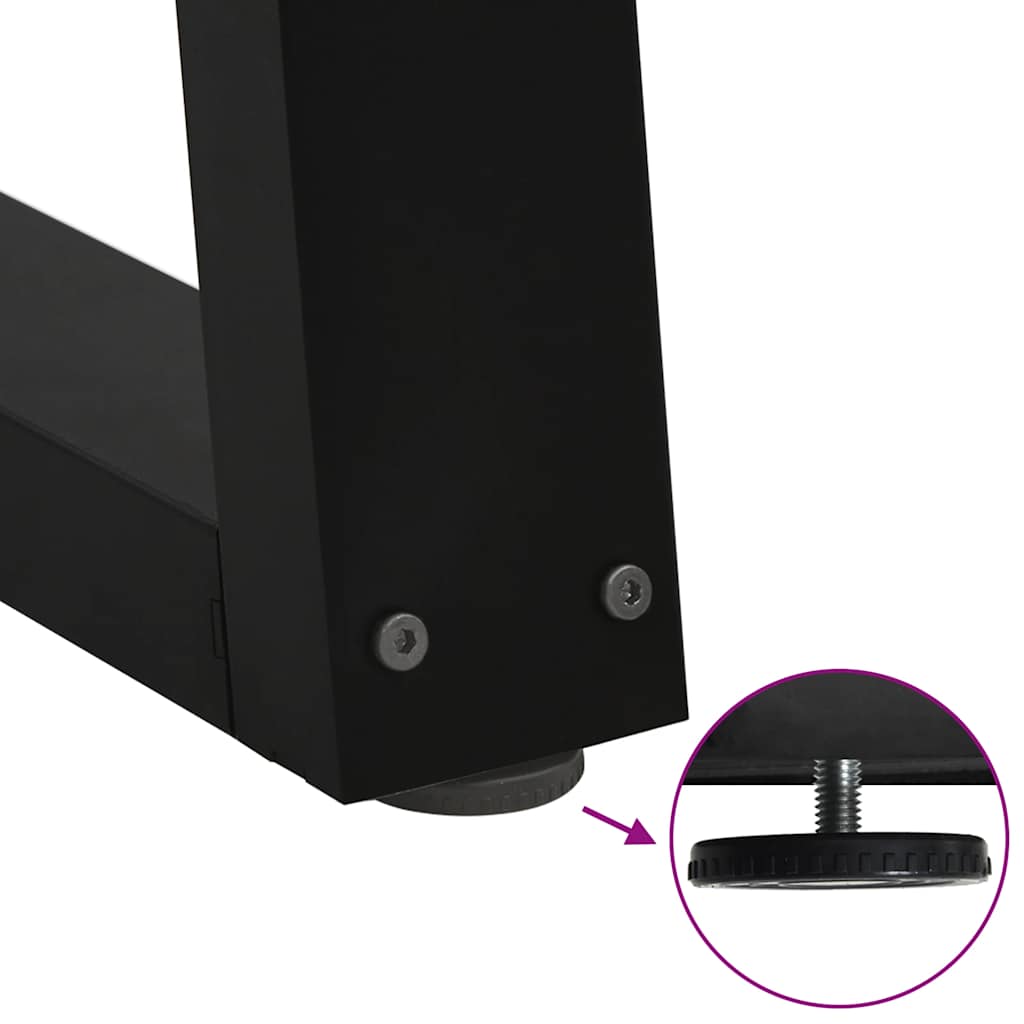 Pieds de table basse en forme de V, 2 pièces, noir, 60 x (42-43,3) cm, acier - XIOS