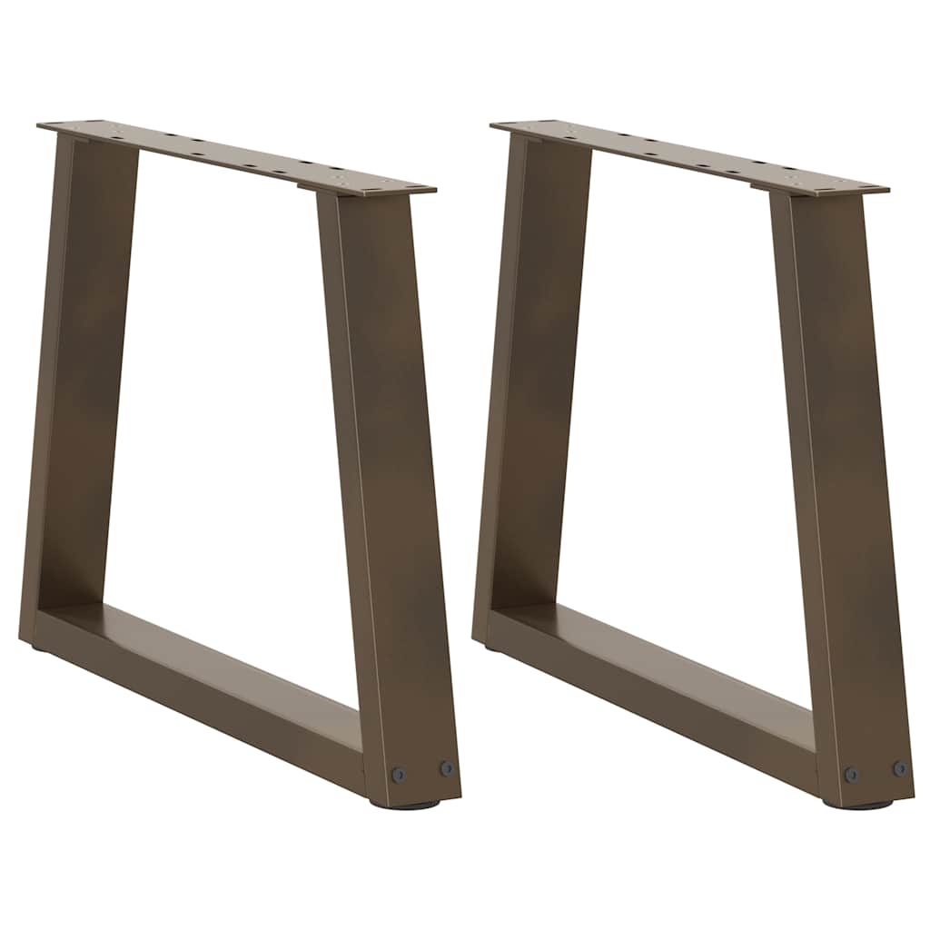 Pieds de table basse en forme de V, 2 pièces, acier naturel, 60 x (42-43,3) cm - XIOS