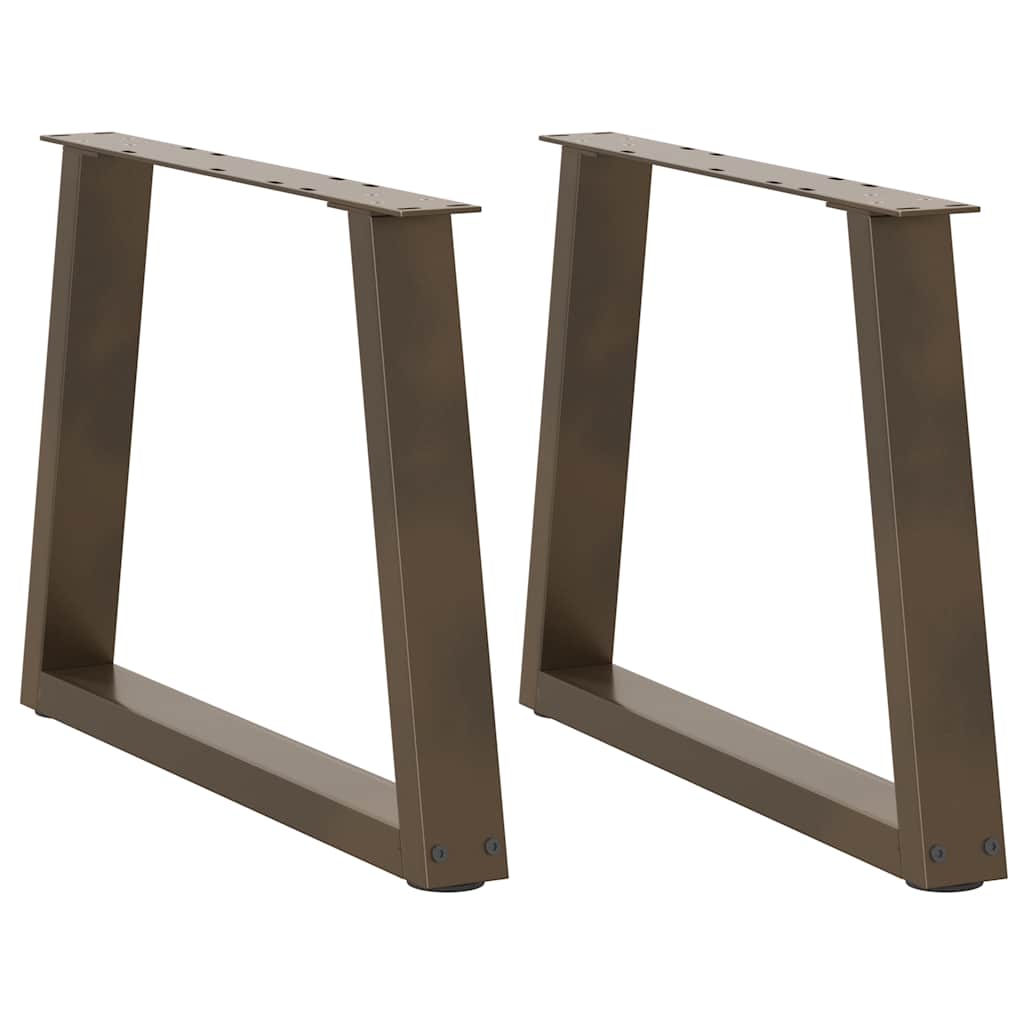 Pieds de table basse en forme de V, 2 pièces, acier naturel, 70 x (42-43,3) cm - XIOS