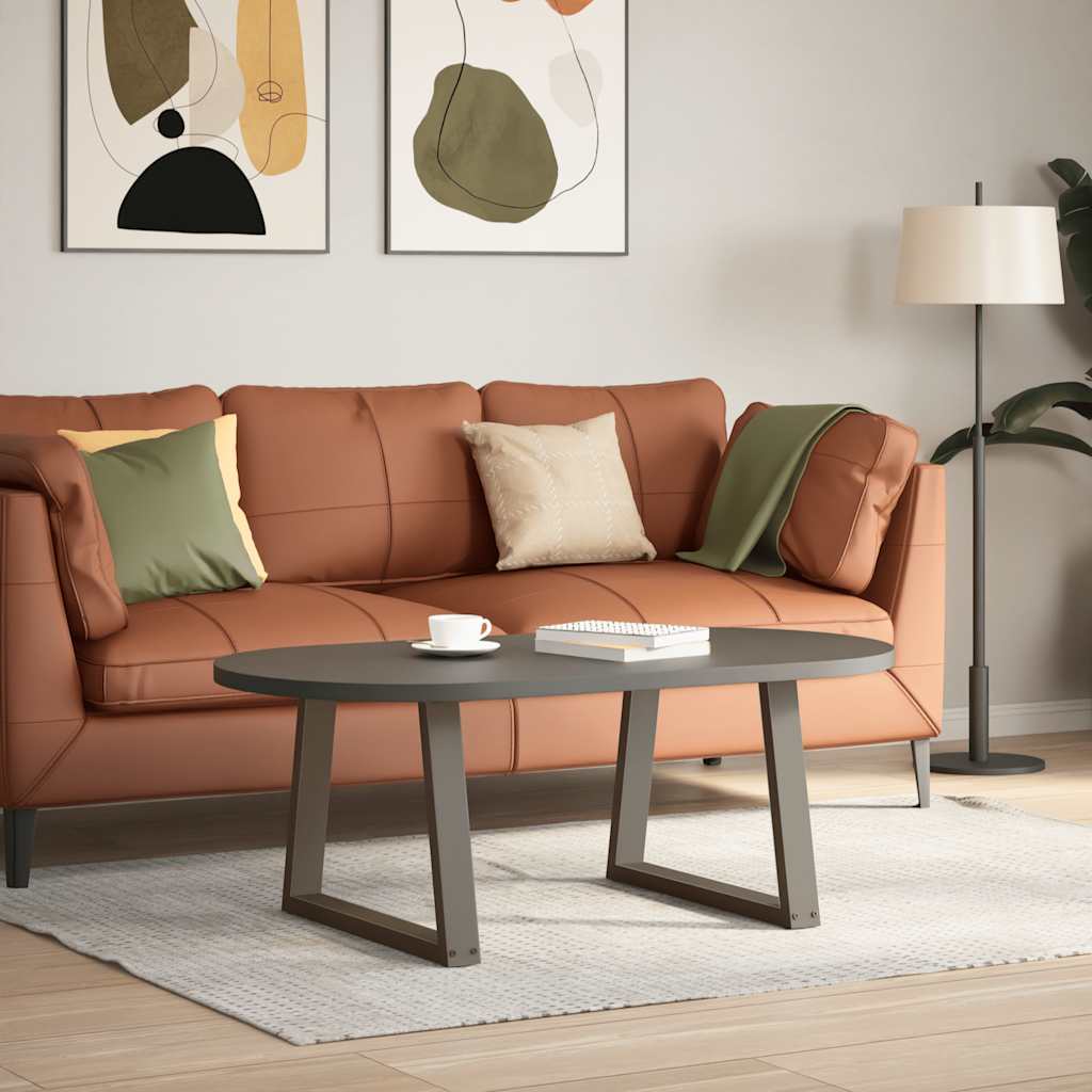 Pieds de table basse en forme de V, 2 pièces, acier naturel, 70 x (42-43,3) cm - XIOS