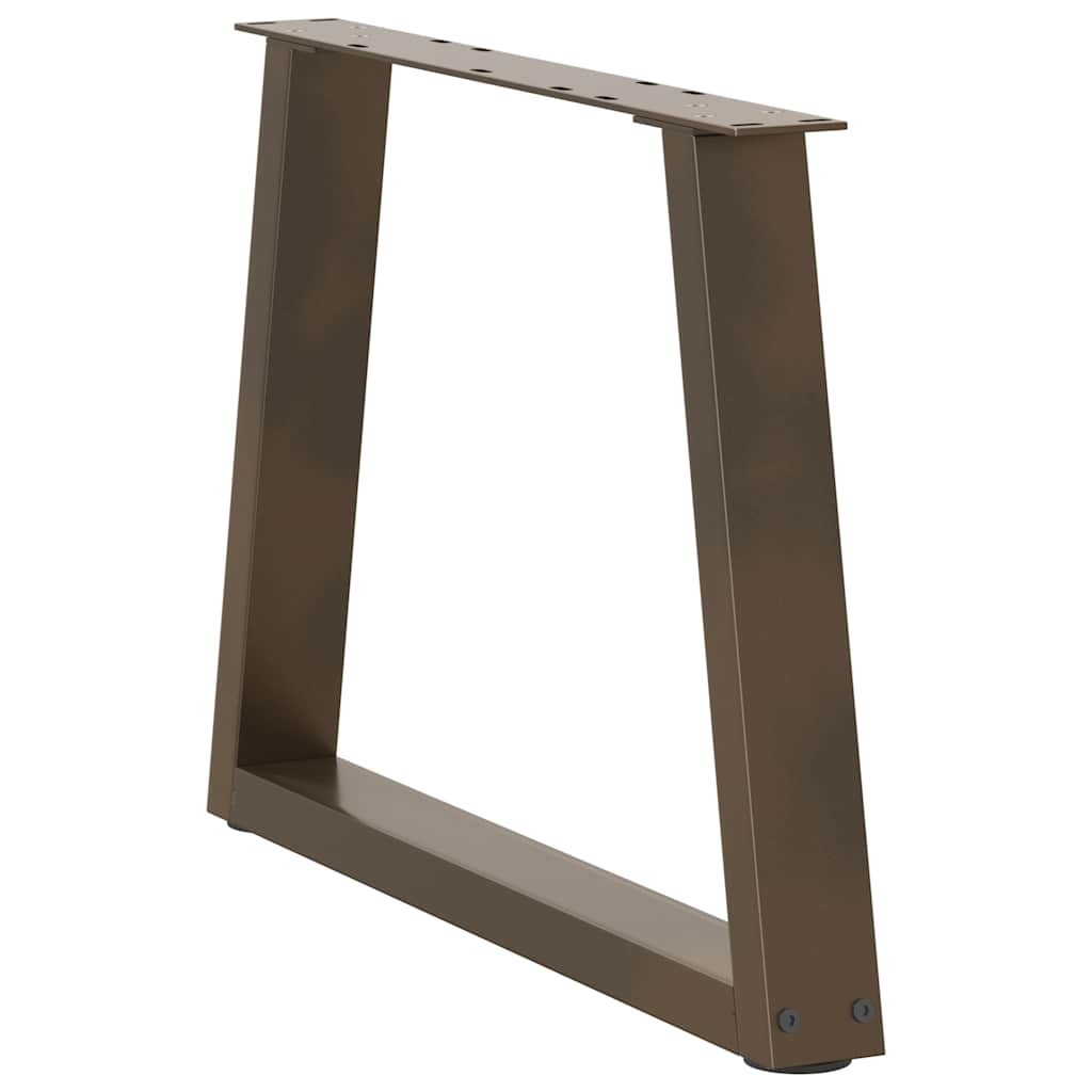 Pieds de table basse en forme de V, 2 pièces, acier naturel, 70 x (42-43,3) cm - XIOS