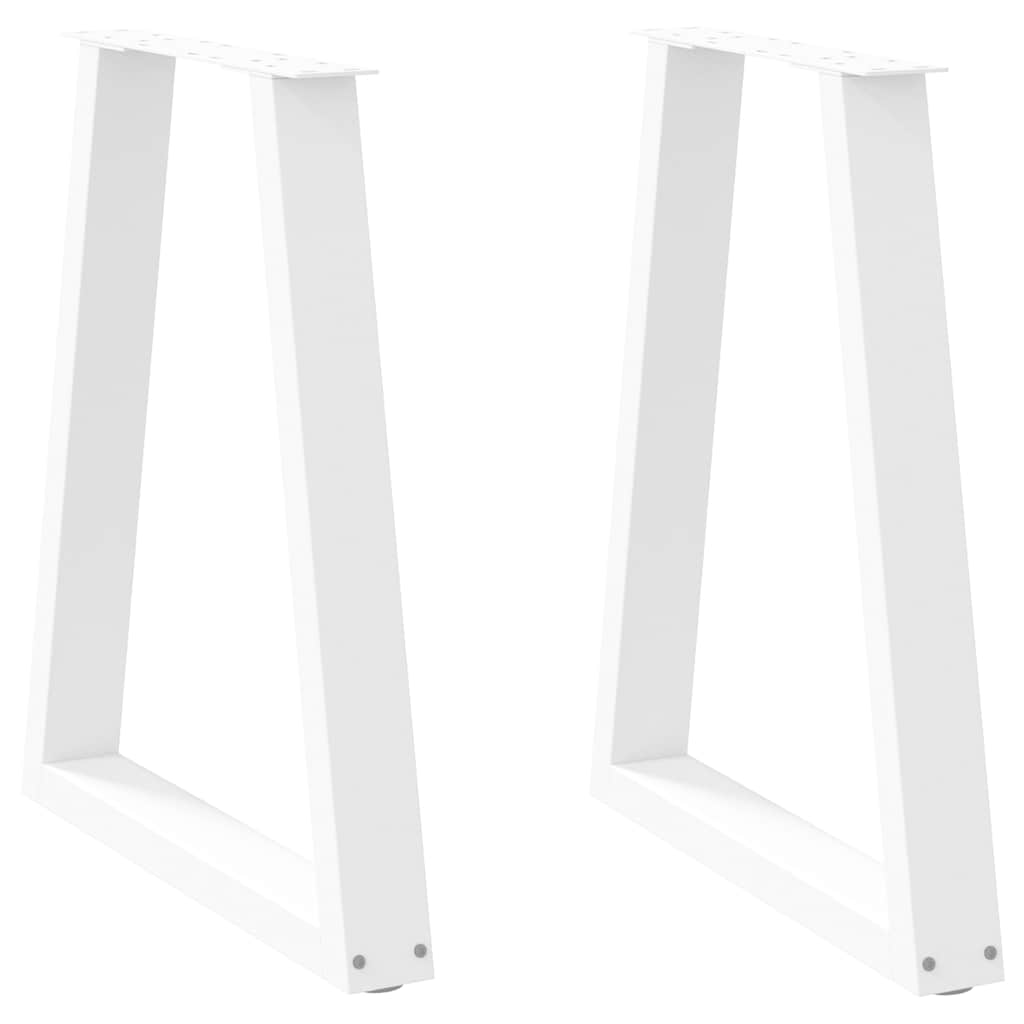 Pieds de table à manger en forme de V, 2 pièces, blanc, 50x(72-73,3) cm, acier - XIOS