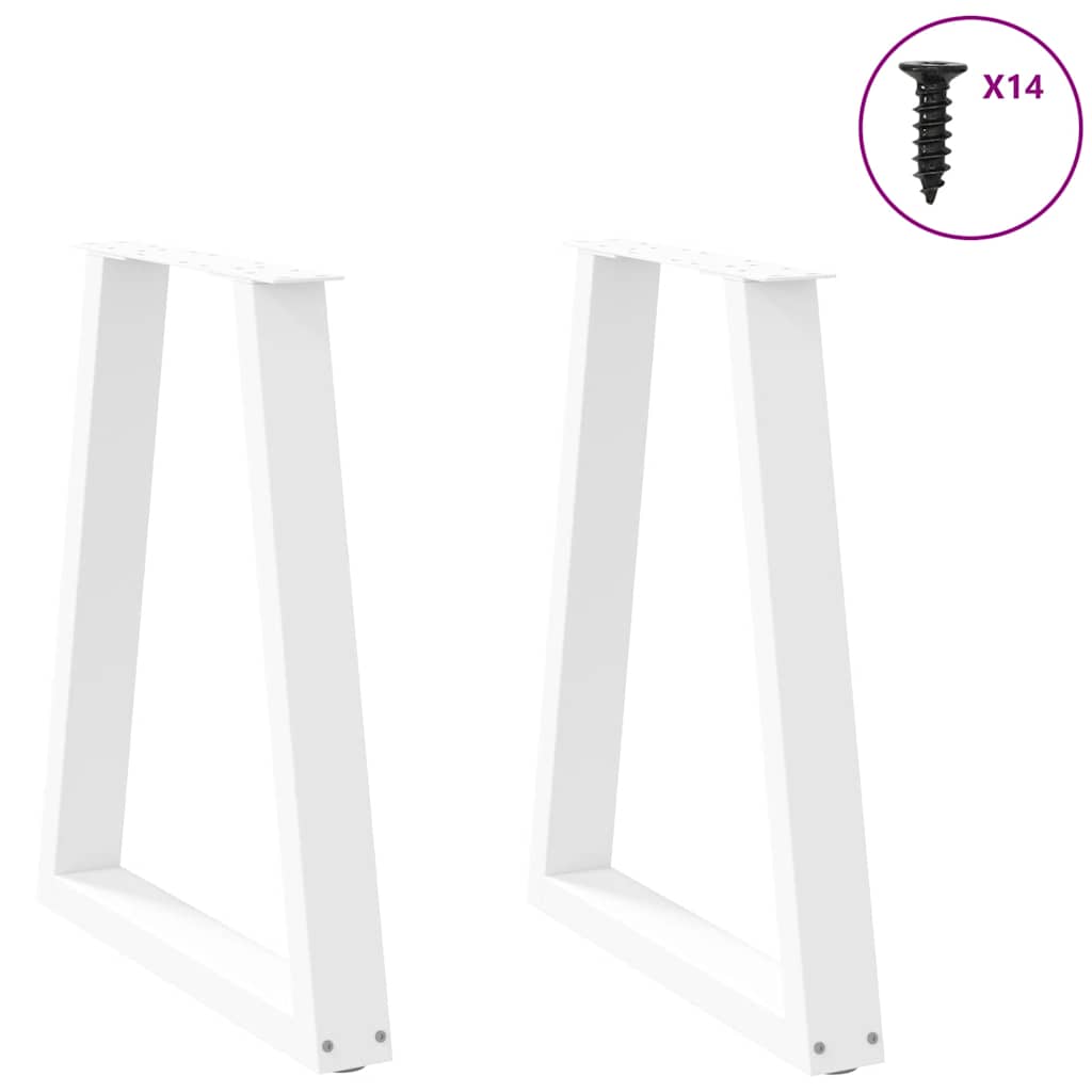 Pieds de table à manger en forme de V, 2 pièces, blanc, 50x(72-73,3) cm, acier - XIOS