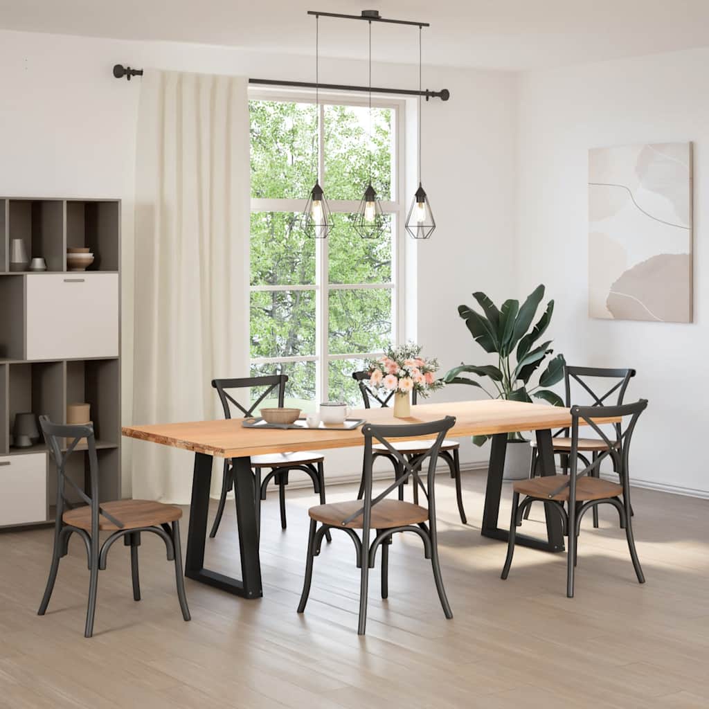 Pieds de table à manger en V 2 pièces Noir 60 x (72-73,3) cm Acier - XIOS