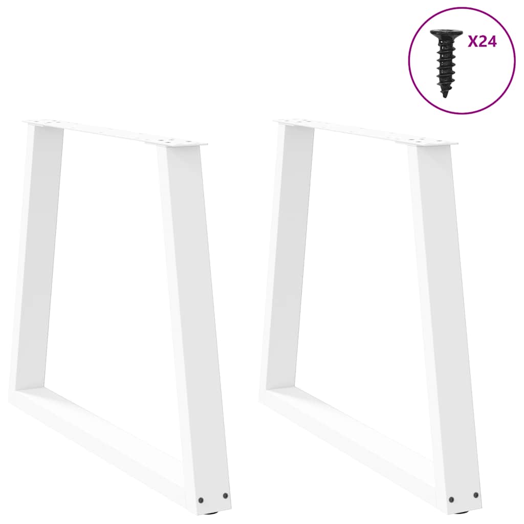 Pieds de table à manger en forme de V, 2 pièces, blanc, 70 x (72-73,3) cm, acier - XIOS