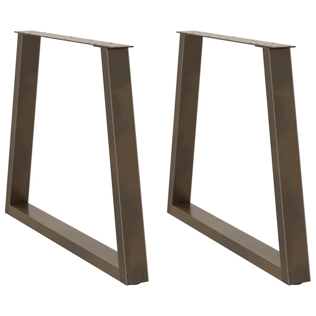 Pieds de table à manger en forme de V, 2 pièces, acier naturel, 70 x (72-73,3) cm - XIOS