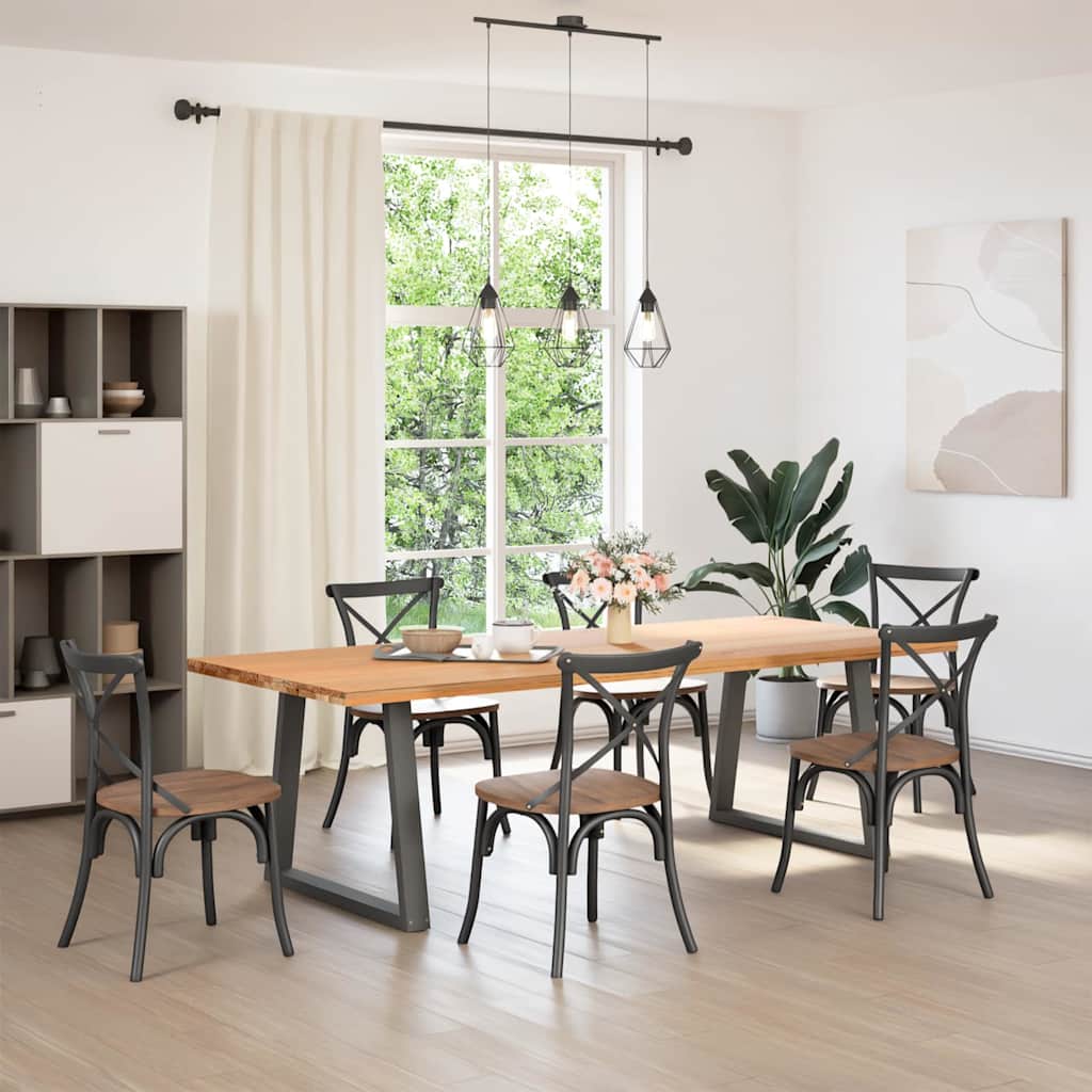 Pieds de table à manger en forme de V, 2 pièces, anthracite, 80 x (72-73,3) cm, acier - XIOS