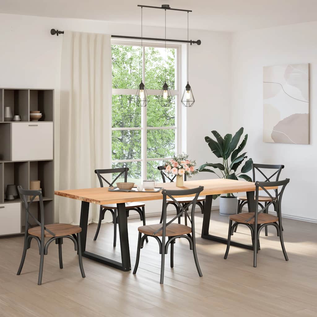 Pieds de table à manger en forme de V 2 pièces Noir 90 x (72-73,3) cm Acier - XIOS