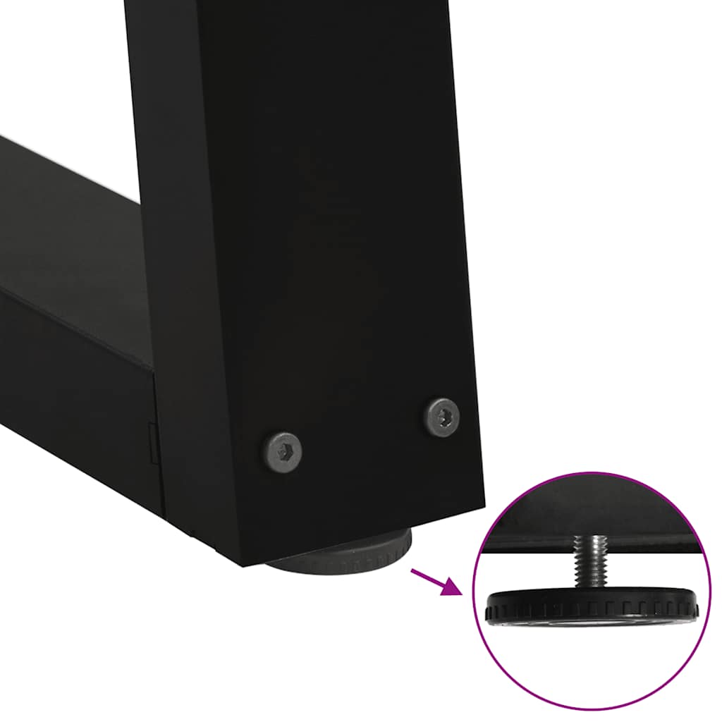 Pieds de table à manger en forme de V 2 pièces Noir 90 x (72-73,3) cm Acier - XIOS