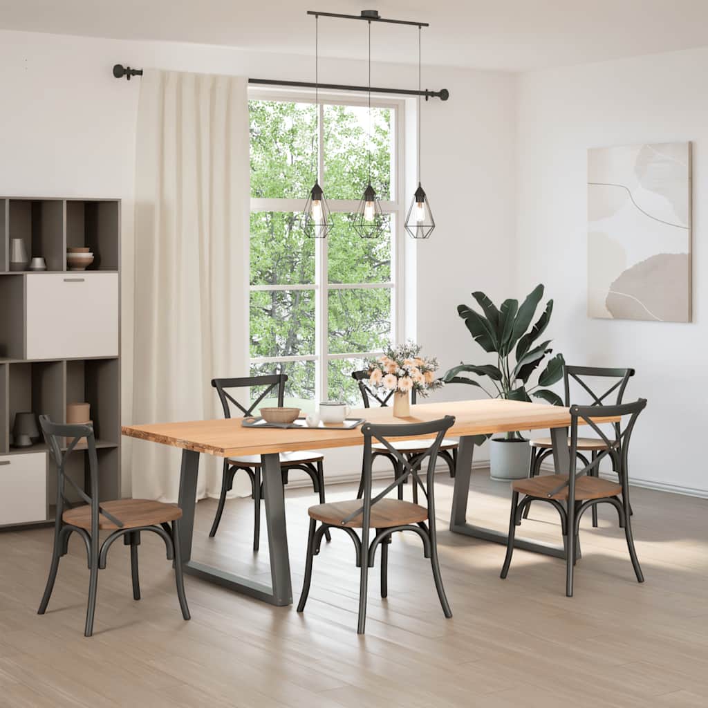 Pieds de table à manger en forme de V, 2 pièces, anthracite, 90 x (72-73,3) cm, acier - XIOS