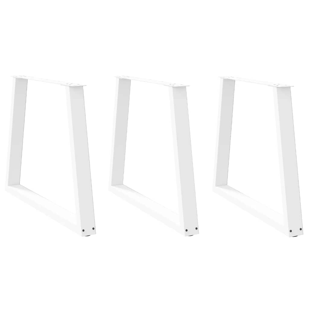 Pieds de table à manger en forme de V, 3 pièces, blanc, 70 x (72-73,3) cm, acier - XIOS