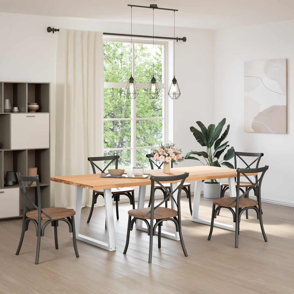 Pieds de table à manger en forme de V, 3 pièces, blanc, 70 x (72-73,3) cm, acier - XIOS