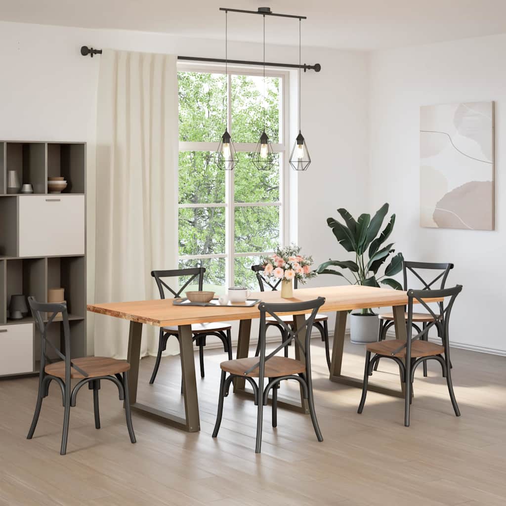 Pieds de table à manger en forme de V 3 pièces Acier naturel 70 x (72-73,3) cm - XIOS