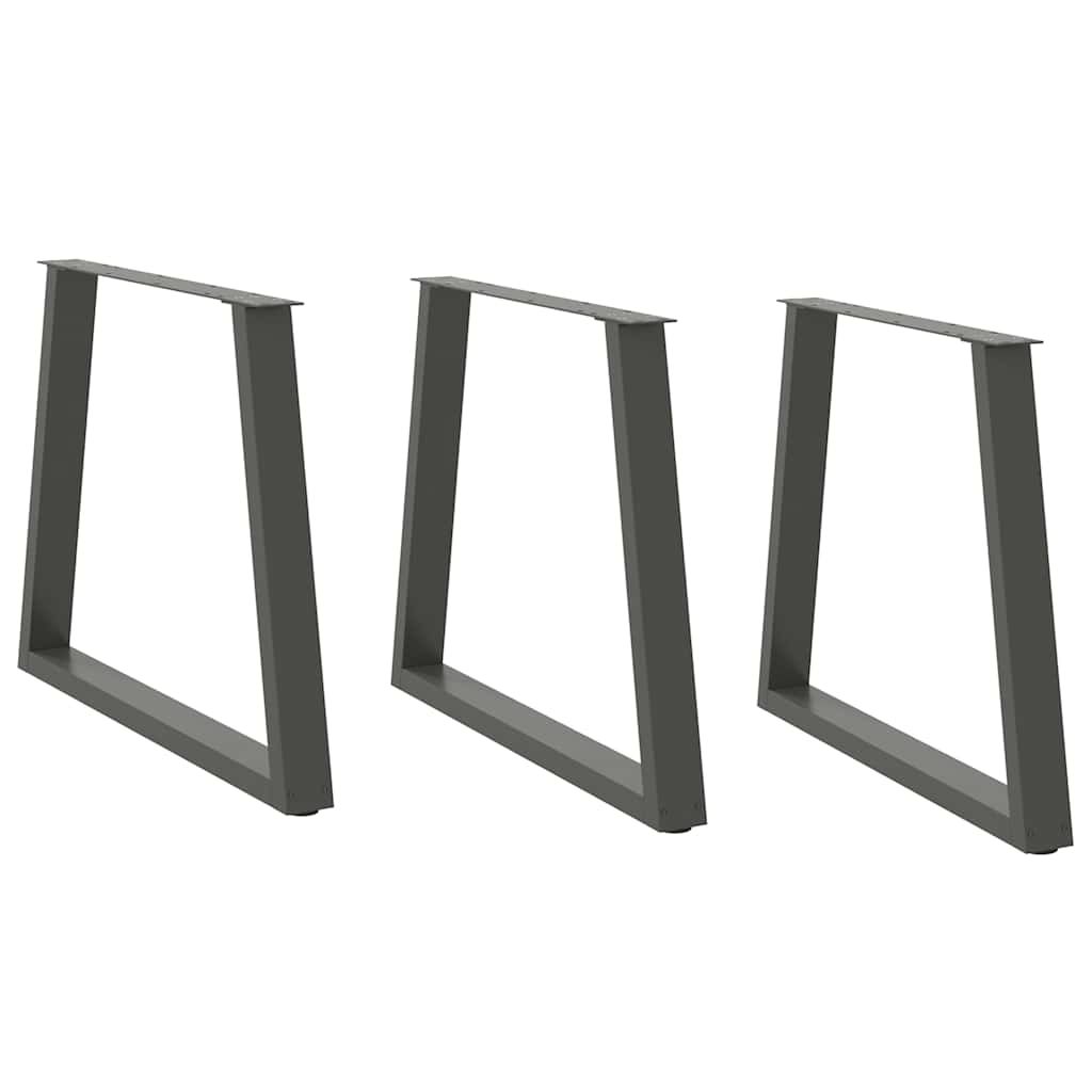 Pieds de table à manger en forme de V, 3 pièces, anthracite, 80 x (72-73,3) cm, acier - XIOS