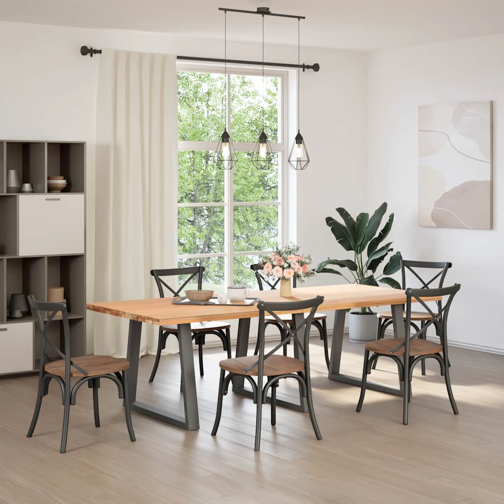 Pieds de table à manger en forme de V, 3 pièces, anthracite, 80 x (72-73,3) cm, acier - XIOS