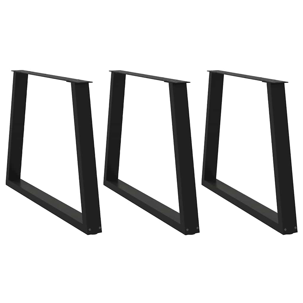 Pieds de table à manger en V 3 pièces Noir 90 x (72-73,3) cm Acier - XIOS