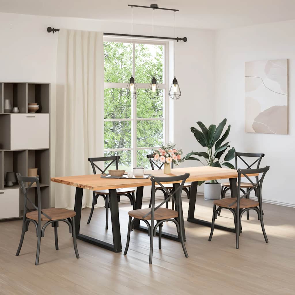 Pieds de table à manger en V 3 pièces Noir 90 x (72-73,3) cm Acier - XIOS