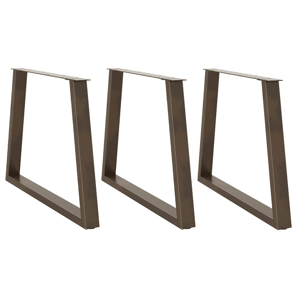 Pieds de table à manger en forme de V, 3 pièces, acier naturel, 90 x (72-73,3) cm - XIOS