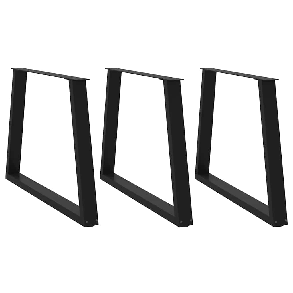 Pieds de table à manger en forme de V, 3 pièces, noir, 100 x (72-73,3) cm, acier - XIOS