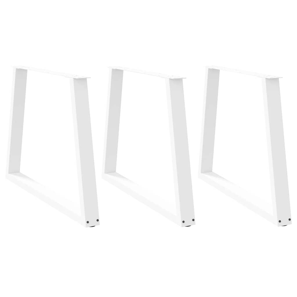 Pieds de table à manger en forme de V, 3 pièces, blanc, 100 x (72-73,3) cm, acier - XIOS