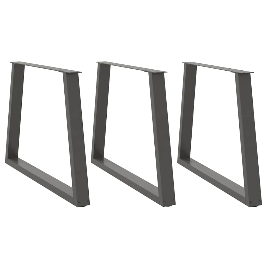 Pieds de table à manger en forme de V, 3 pièces, anthracite, 100 x (72-73,3) cm, acier - XIOS