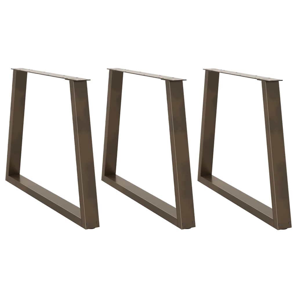 Pieds de table à manger en forme de V, 3 pièces, acier naturel, 100 x (72-73,3) cm - XIOS