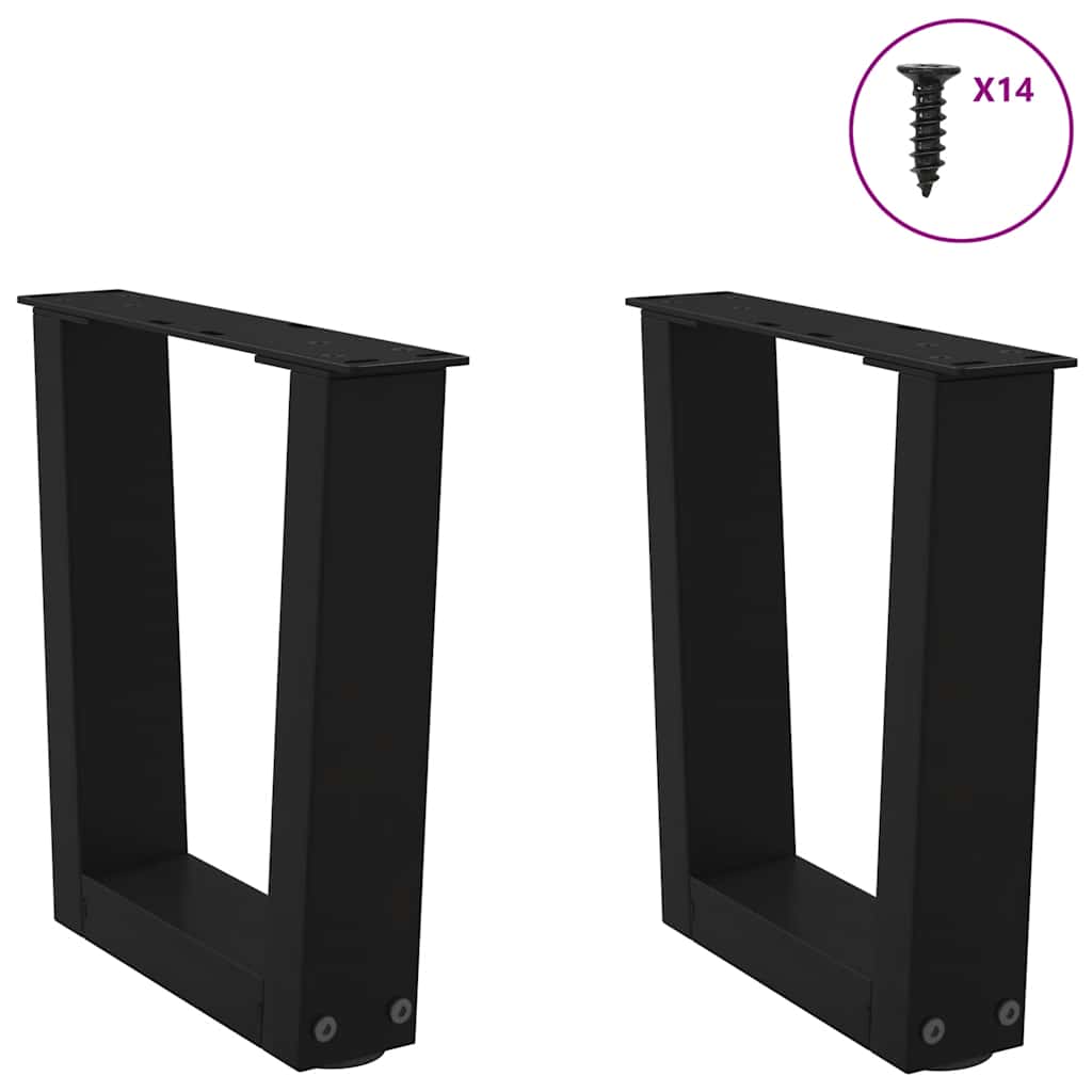 Pieds de table basse en V 2 pièces Noir 30 x (30-31,3) cm Acier - XIOS