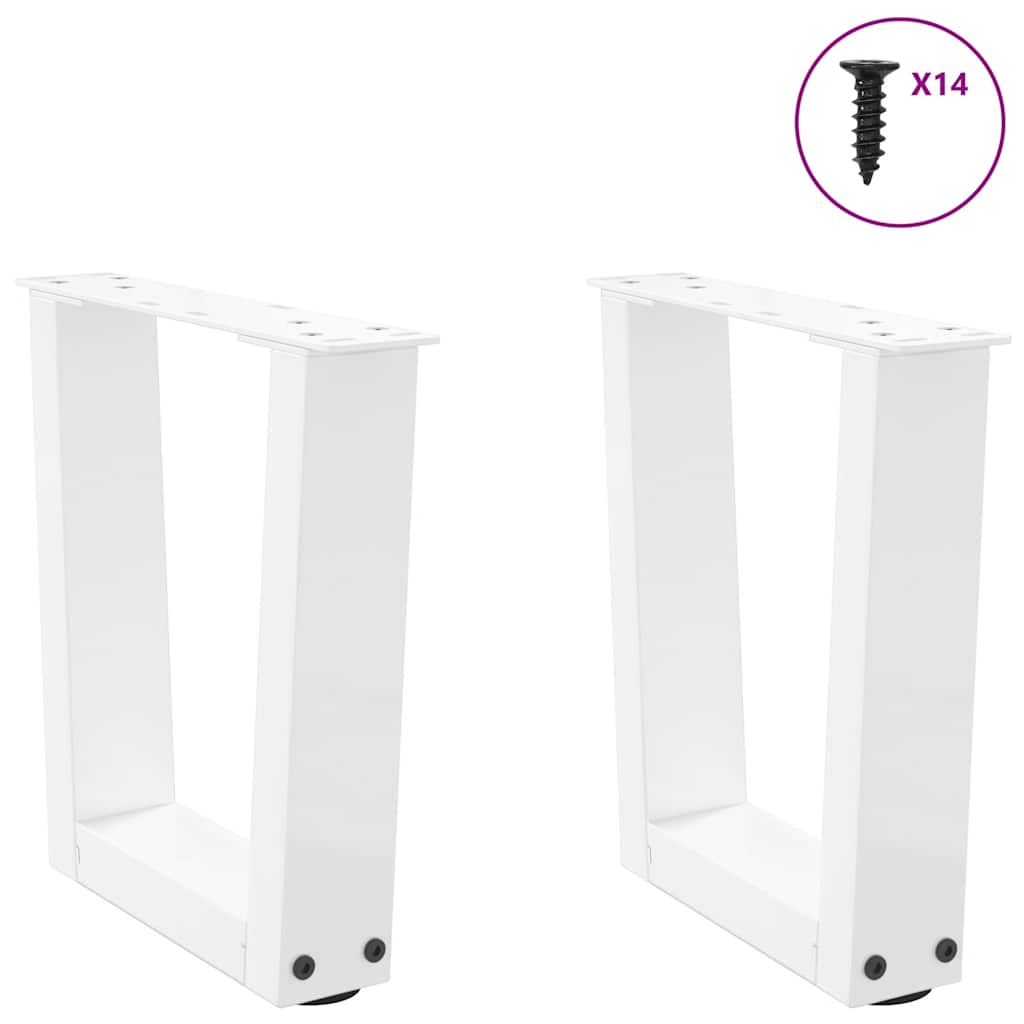 Pieds de table basse en forme de V, 2 pièces, blanc, 30 x (30-31,3) cm, acier - XIOS