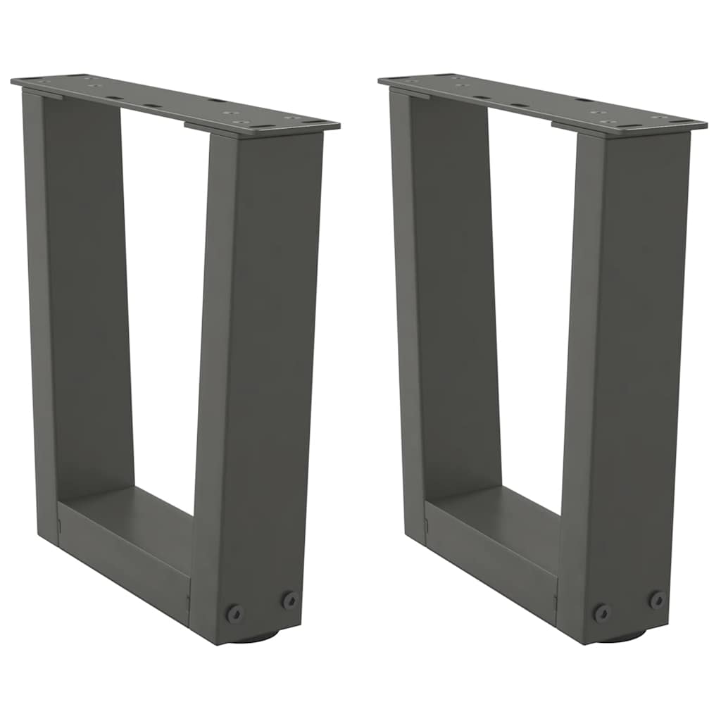 Pieds de table basse en forme de V, 2 pièces, anthracite, 30 x (30-31,3) cm, acier - XIOS