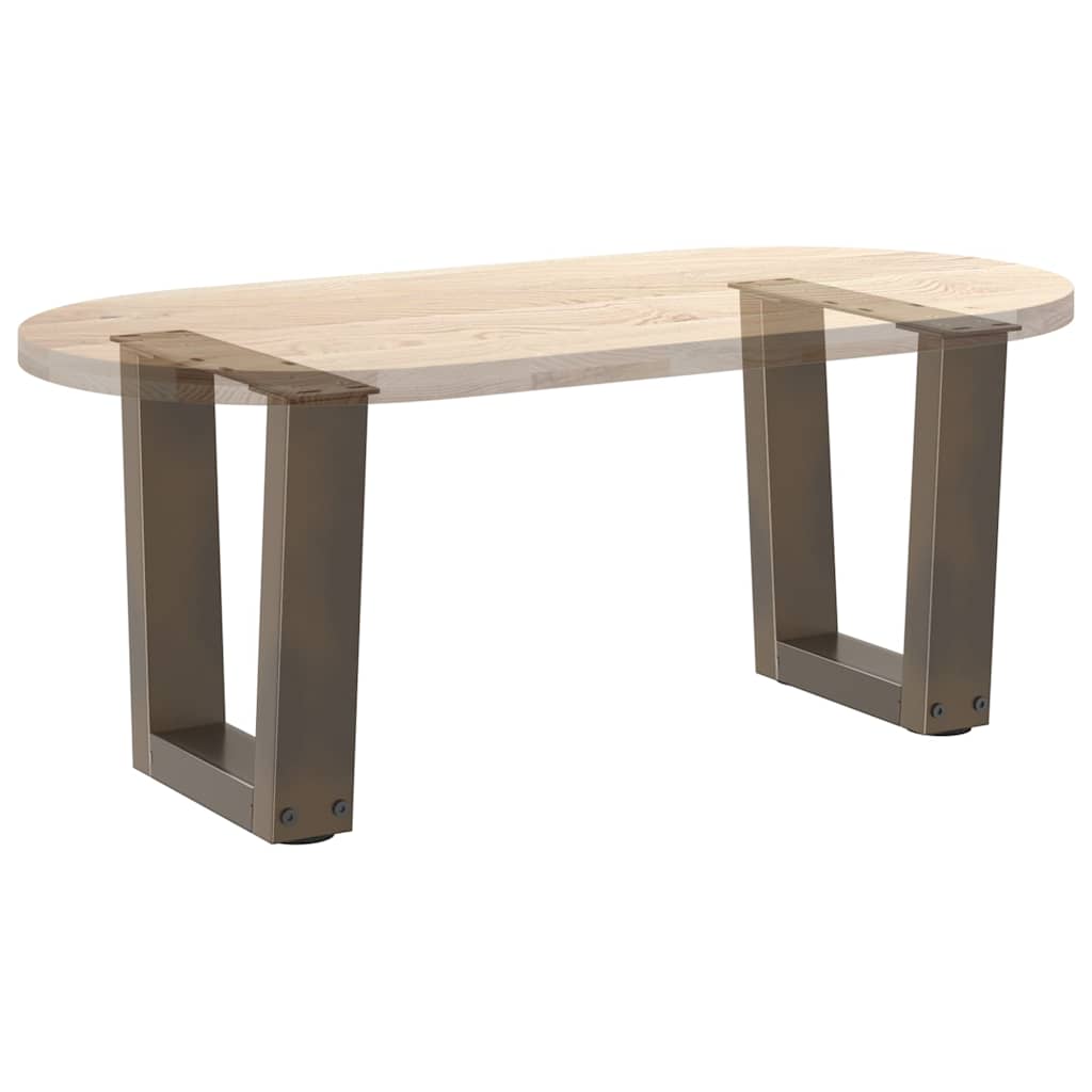 Pieds de table basse en forme de V, 2 pièces, acier naturel, 30 x (30-31,3) cm - XIOS
