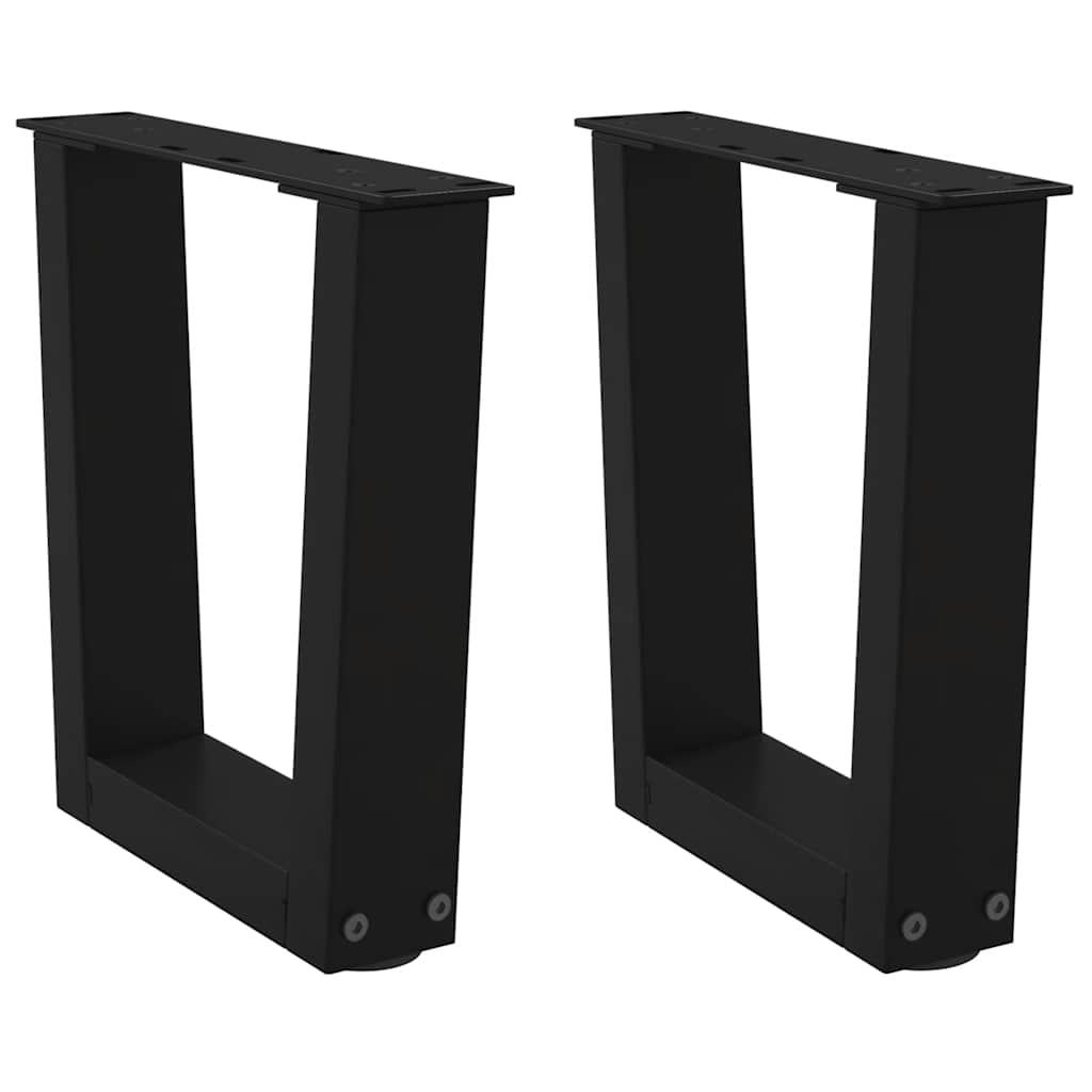 Pieds de table basse en forme de V, 2 pièces, noir, 40 x (30-31,3) cm, acier - XIOS