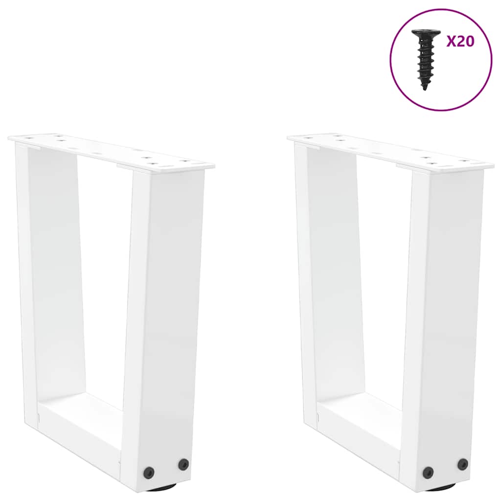 Pieds de table basse en forme de V, 2 pièces, blanc, 40 x (30-31,3) cm, acier - XIOS