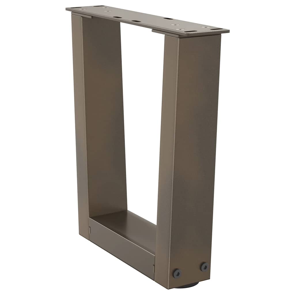 Pieds de table basse en forme de V, 2 pièces, acier naturel, 40 x (30-31,3) cm - XIOS