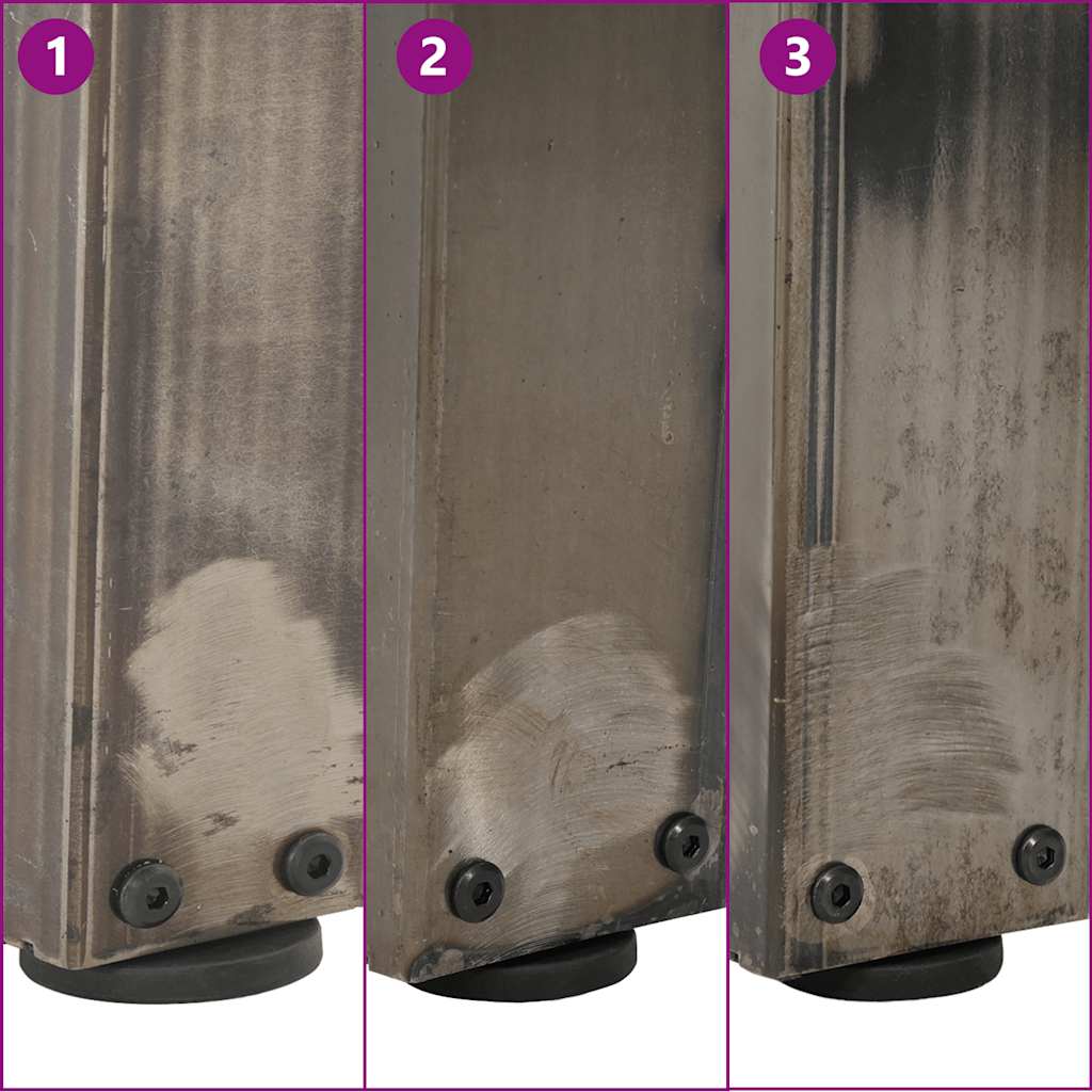 Pieds de table basse en forme de V, 2 pièces, acier naturel, 40 x (30-31,3) cm - XIOS