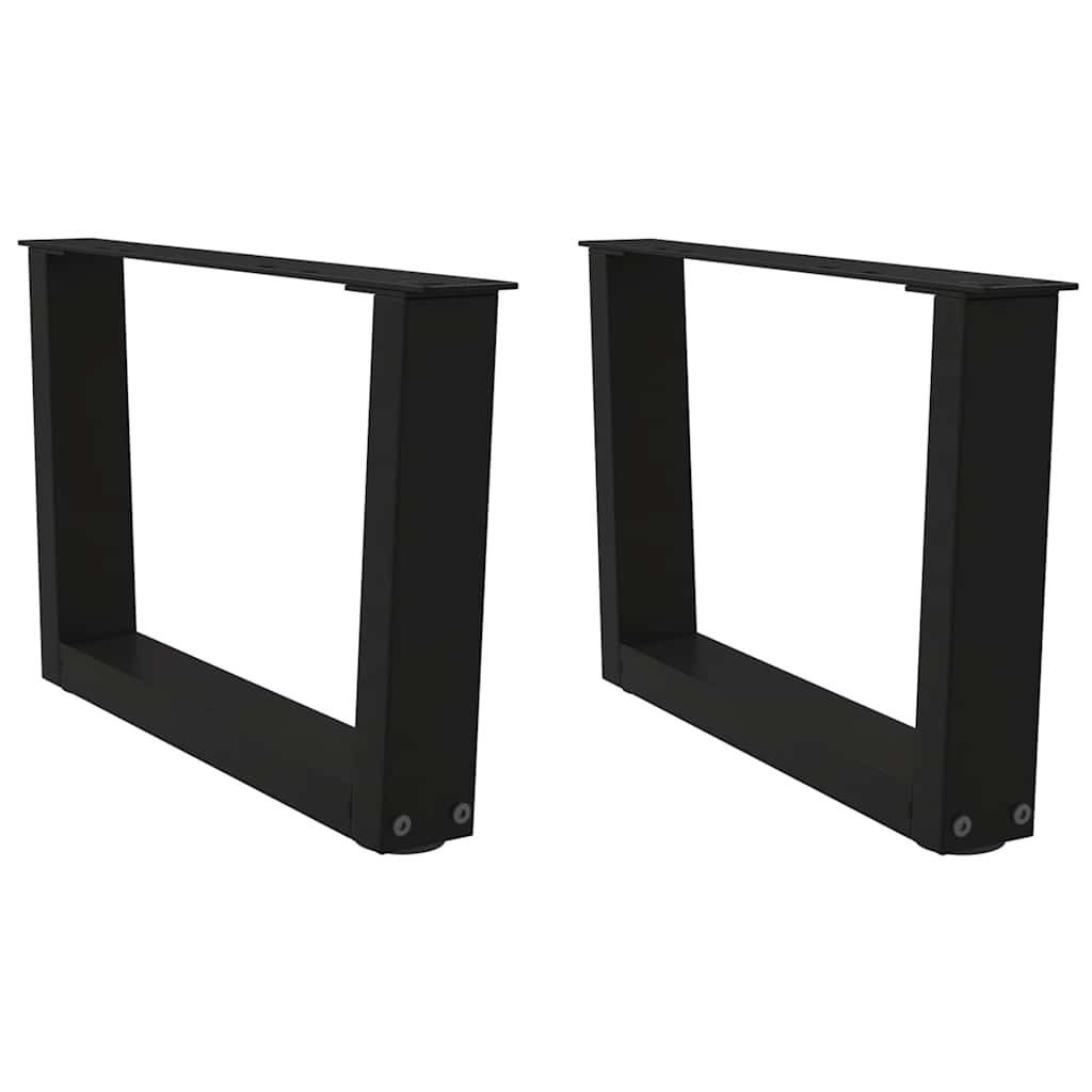 Pieds de table basse en forme de V, 2 pièces, noir, 50 x (30-31,3) cm, acier - XIOS