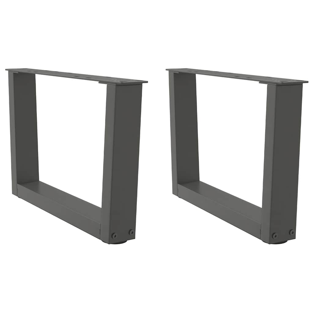 Pieds de table basse en forme de V, 2 pièces, anthracite, 50 x (30-31,3) cm, acier - XIOS