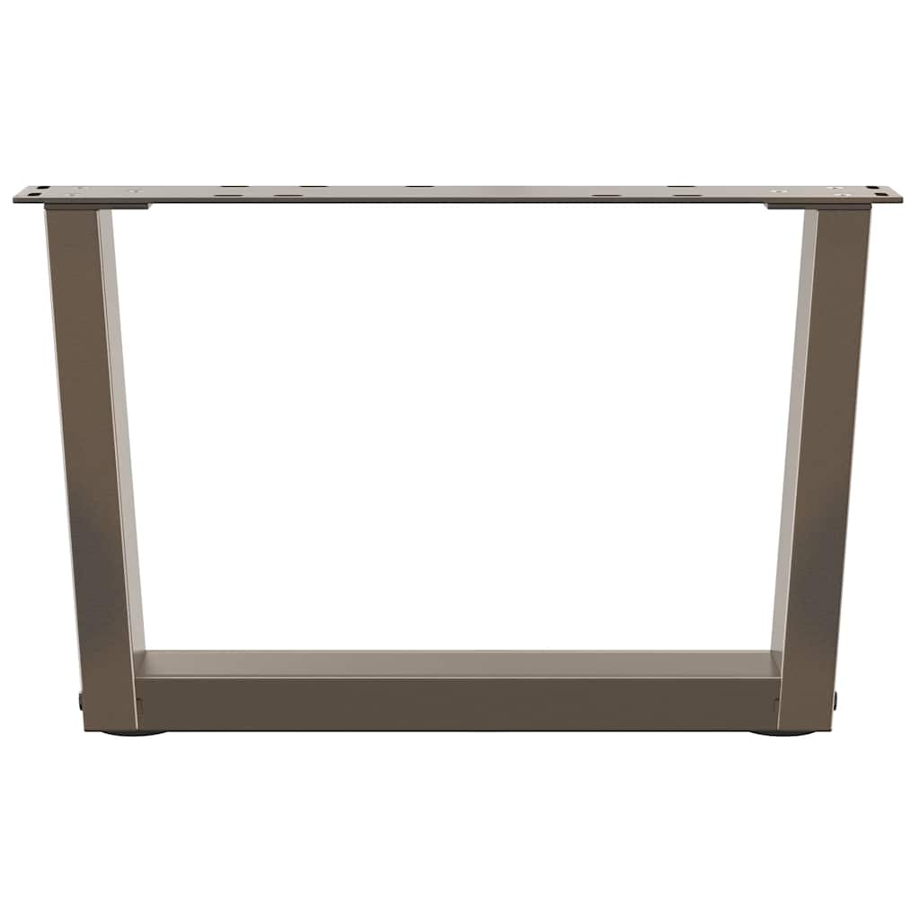 Pieds de table basse en forme de V, 2 pièces, acier naturel, 50 x (30-31,3) cm - XIOS