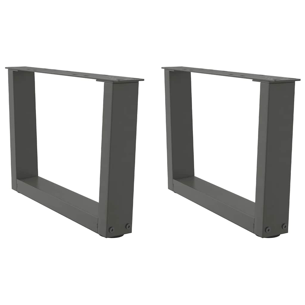 Pieds de table basse en forme de V, 2 pièces, anthracite, 60 x (30-31,3) cm, acier - XIOS