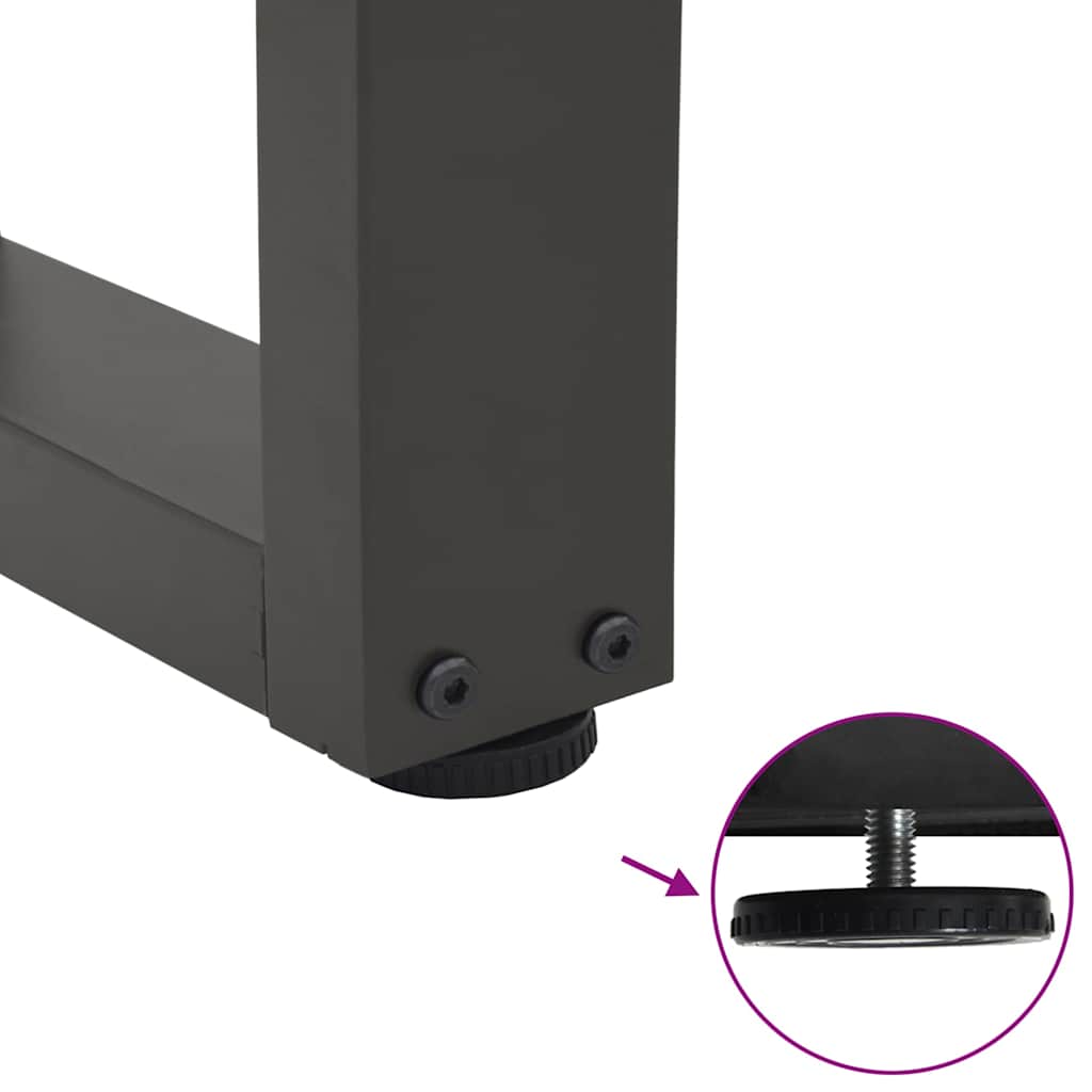 Pieds de table basse en forme de V, 2 pièces, anthracite, 60 x (30-31,3) cm, acier - XIOS