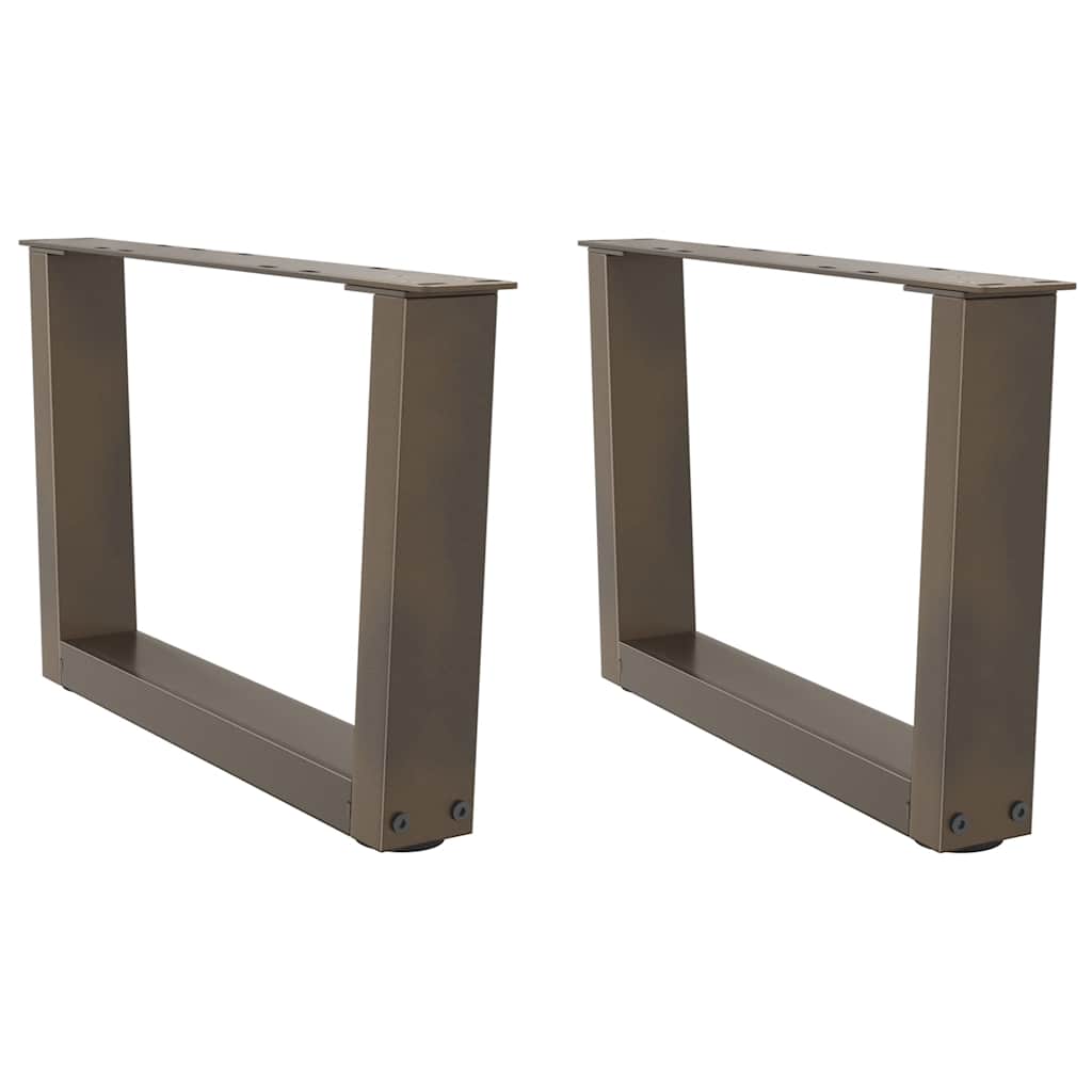 Pieds de table basse en forme de V, 2 pièces, acier naturel, 60 x (30-31,3) cm - XIOS