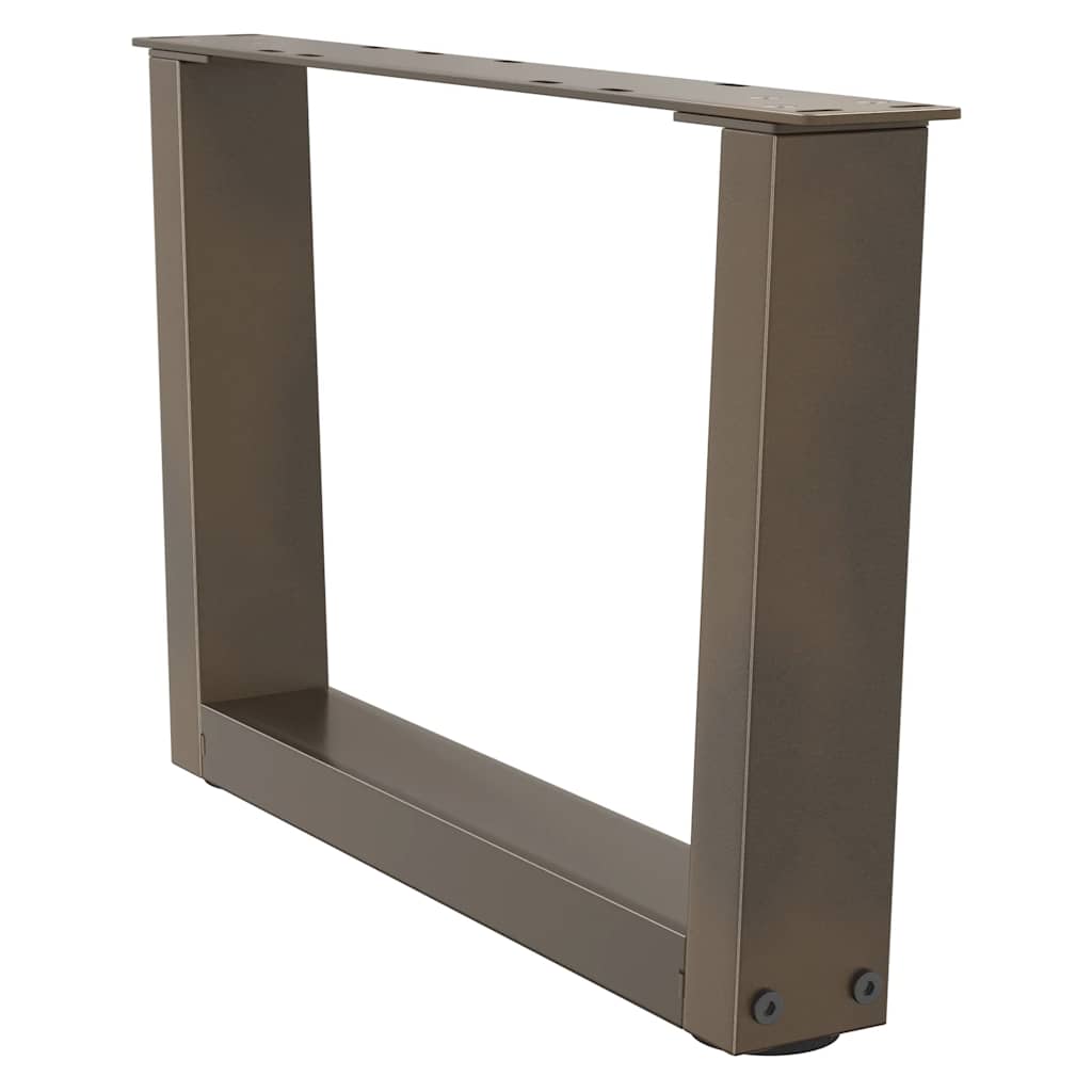 Pieds de table basse en forme de V, 2 pièces, acier naturel, 60 x (30-31,3) cm - XIOS