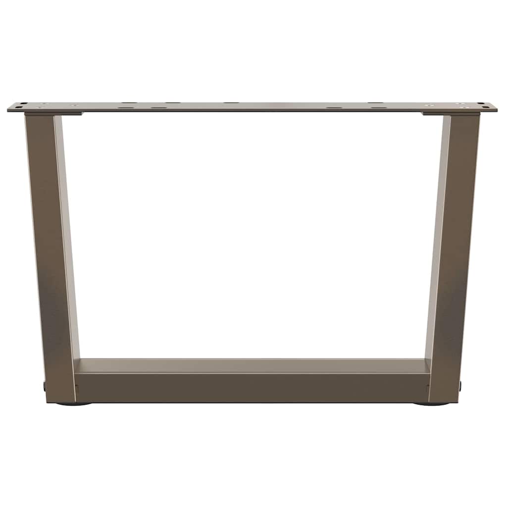 Pieds de table basse en forme de V, 2 pièces, acier naturel, 60 x (30-31,3) cm - XIOS
