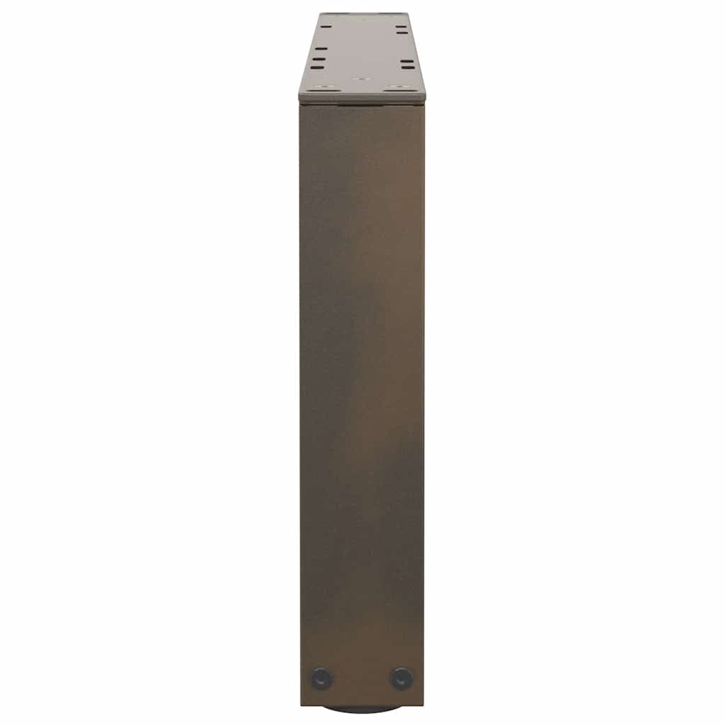 Pieds de table basse en forme de V, 2 pièces, acier naturel, 60 x (30-31,3) cm - XIOS
