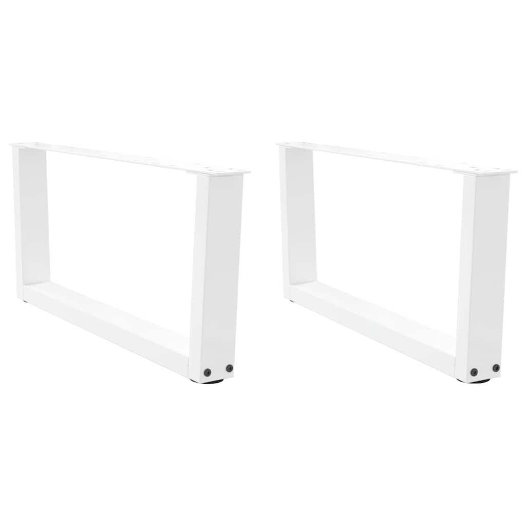 Pieds de table basse en forme de V, 2 pièces, blanc, 70 x (30-31,3) cm, acier - XIOS