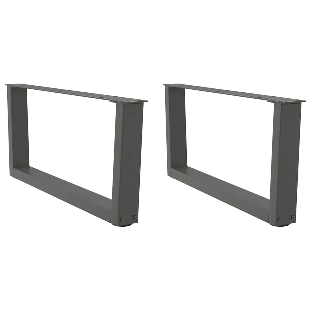 Pieds de table basse en forme de V, 2 pièces, anthracite, 70 x (30-31,3) cm, acier - XIOS