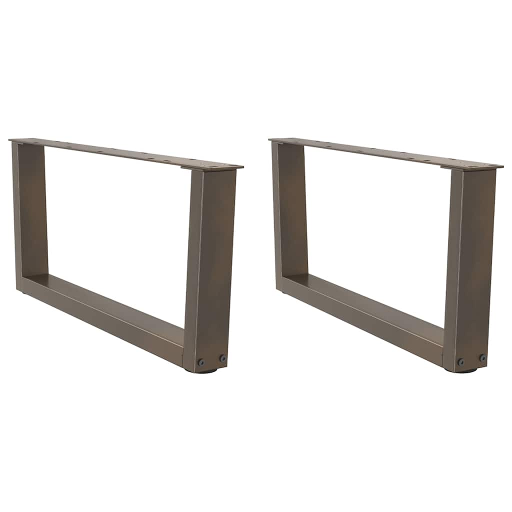 Pieds de table basse en forme de V, 2 pièces, acier naturel, 70 x (30-31,3) cm - XIOS
