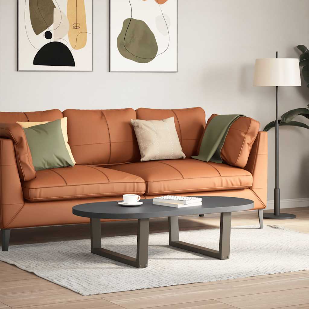 Pieds de table basse en forme de V, 2 pièces, acier naturel, 70 x (30-31,3) cm - XIOS