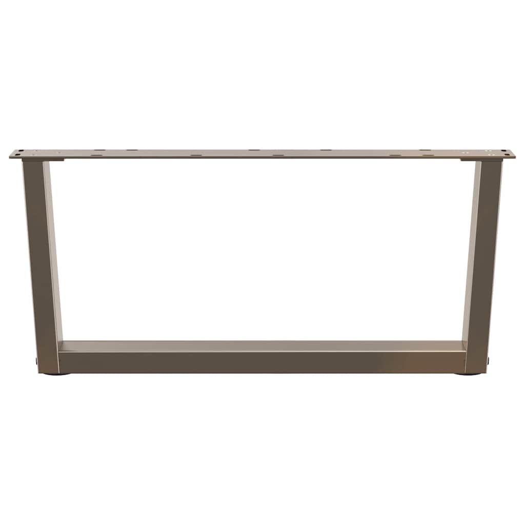 Pieds de table basse en forme de V, 2 pièces, acier naturel, 70 x (30-31,3) cm - XIOS
