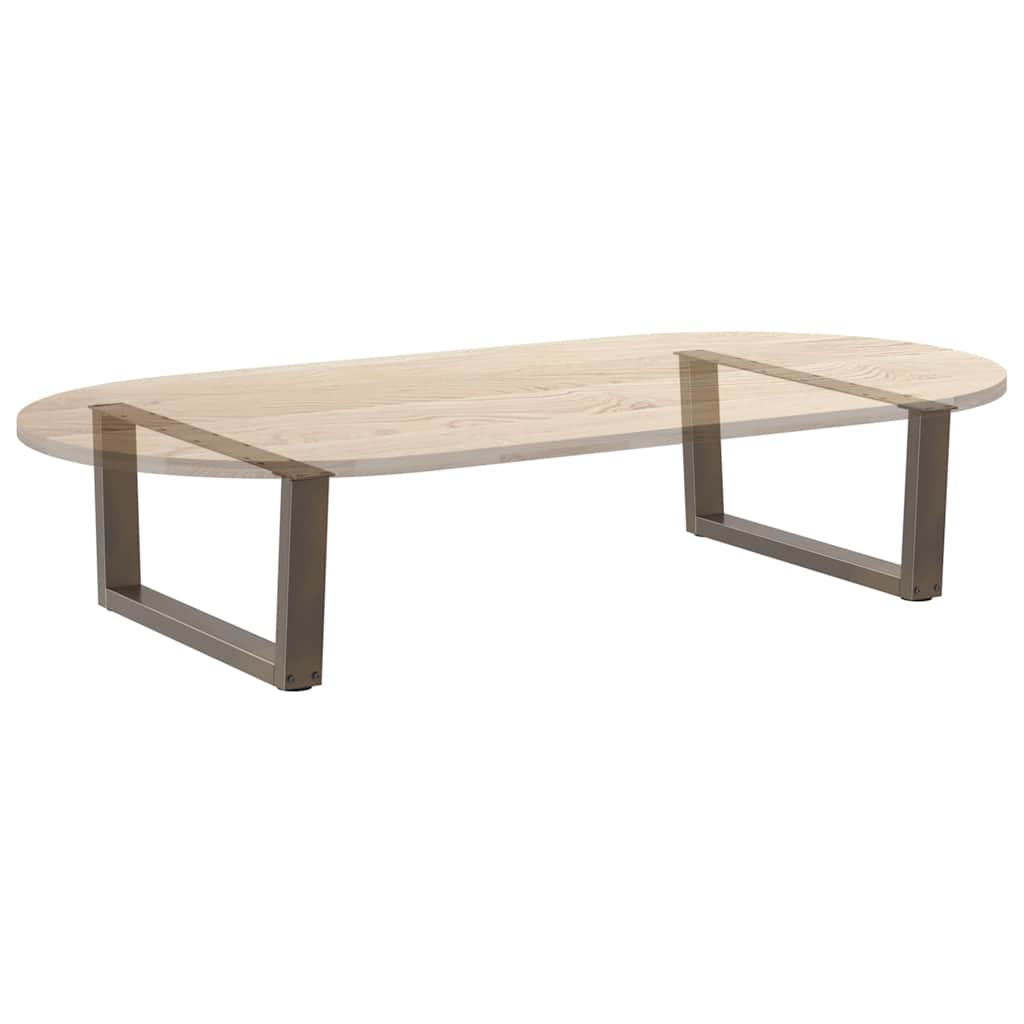 Pieds de table basse en forme de V, 2 pièces, acier naturel, 70 x (30-31,3) cm - XIOS